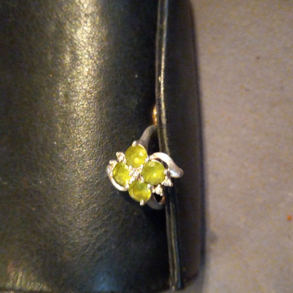 Emerald Ring,Sterling silver, size 6